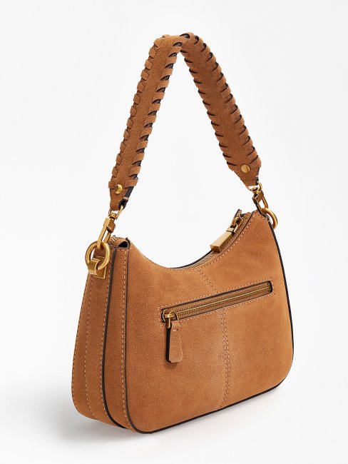 Guess Kaoma Mini Sac à Bandoulière En Daim Beige