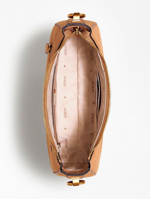 Guess Kaoma Mini Sac à Bandoulière En Daim Beige