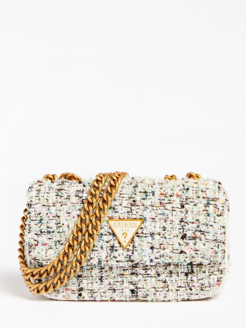 Guess Cessily Tweed Micro Sac à Bandoulière Ou