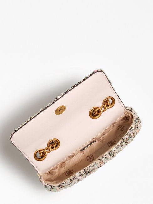 Guess Cessily Tweed Micro Sac à Bandoulière Ou