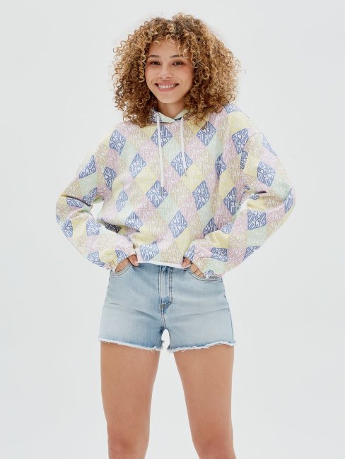 Sweat All Over Logo Blanc Multi Guess