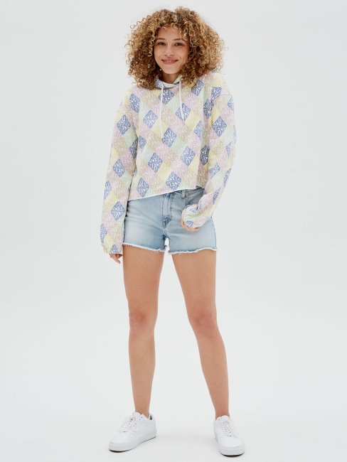 Sweat All Over Logo Blanc Multi Guess