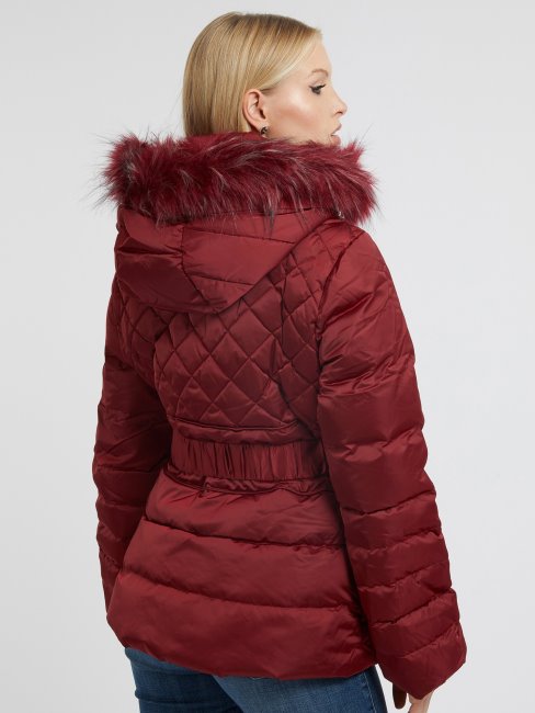 Doudoune En Couette Véritable Rouge Guess