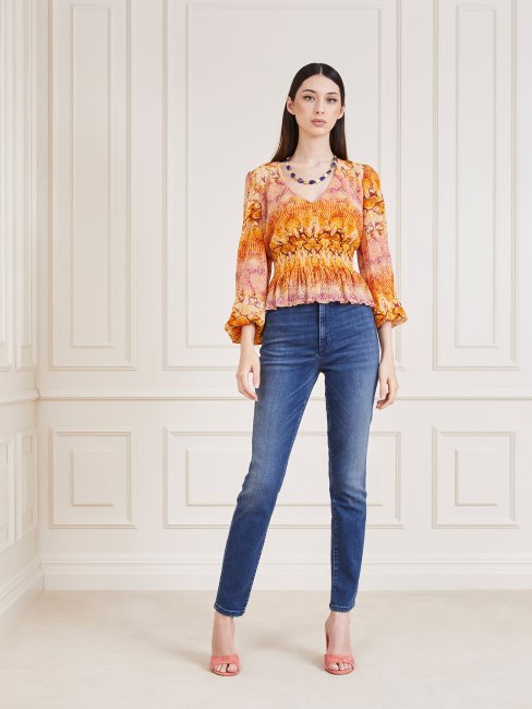 Guess Pantalon En Denim Coupe Skinny Marciano Bleu