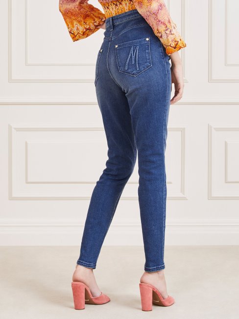 Guess Pantalon En Denim Coupe Skinny Marciano Bleu