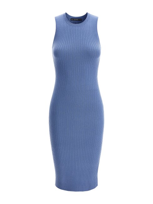 Robe Pull Coupe Cintrée Bleu Clair Guess