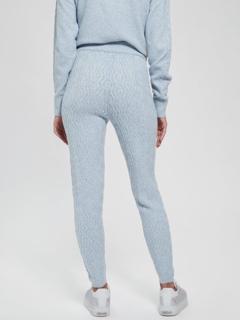 Pull à Torsades Bleu Legging Guess