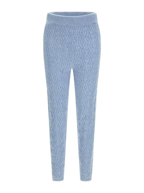 Pull à Torsades Bleu Legging Guess