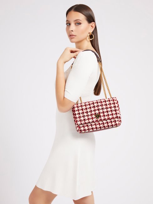 Sac à Bandoulière Cessily En Tweed Guess Noir