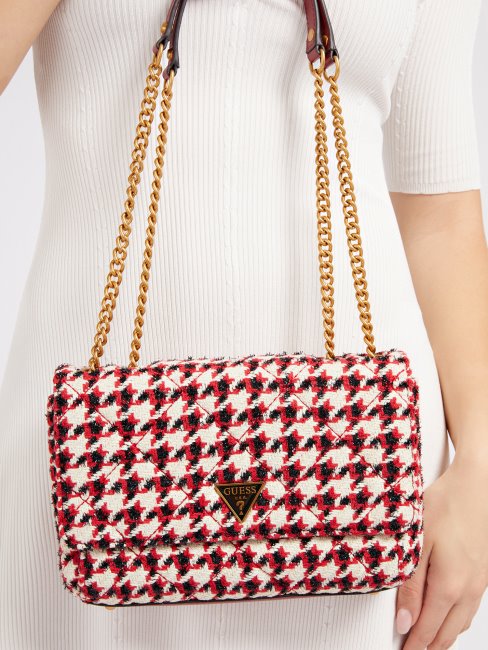 Sac à Bandoulière Cessily En Tweed Guess Noir