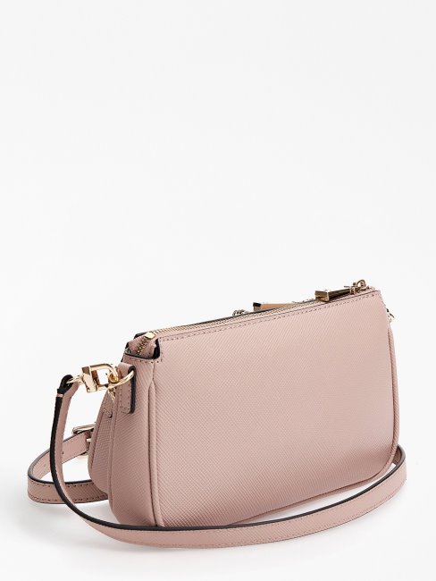 Mini Sac à Bandoulière En Saffiano Alexie Guess Rose