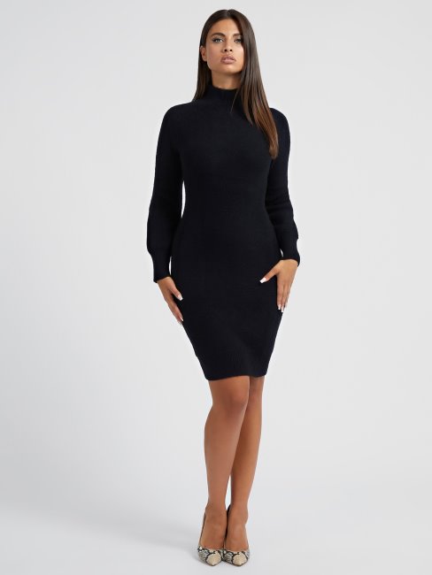 Robe Pull Col Roulé Noire Guess