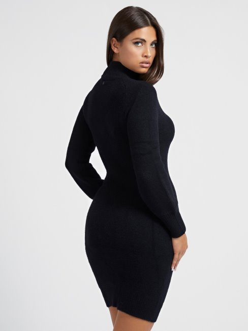 Robe Pull Col Roulé Noire Guess