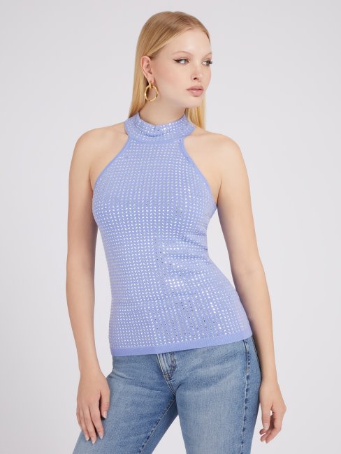 Top Pull Strass Guess Violet