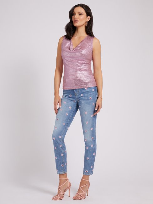 Guess Top Rose Effet Métallisé