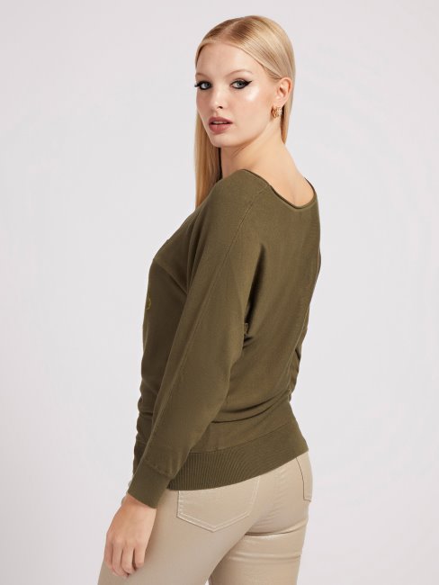 Guess Pull à Logo Sur Le Devant Vert