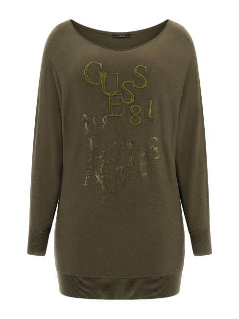 Guess Pull à Logo Sur Le Devant Vert