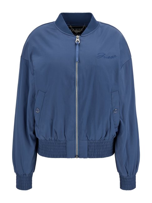 Veste Bomber En Satin Bleu Clair Guess