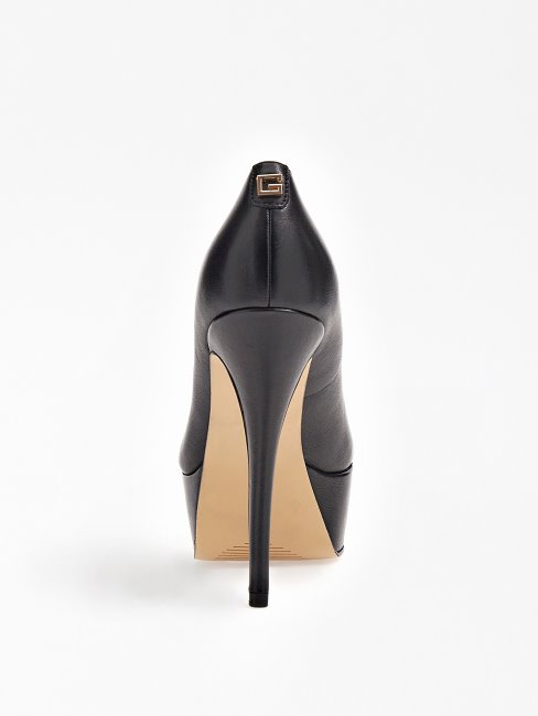 Escarpins Guess En Cuir Véritable Cador Noir