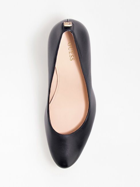 Escarpins Guess En Cuir Véritable Cador Noir