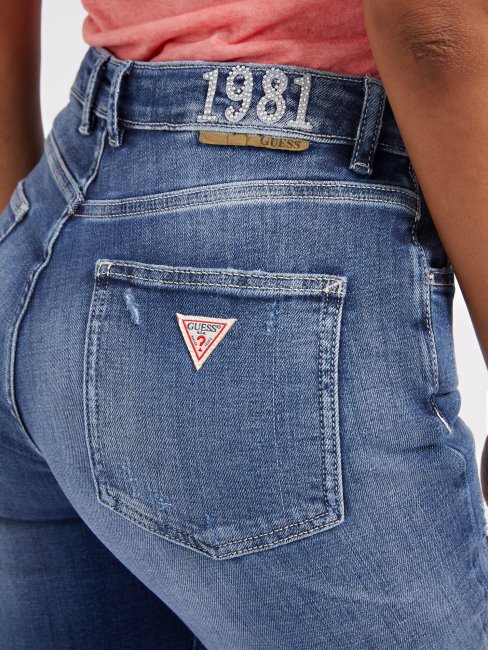 Guess Pantalon En Denim Bleu Abrasions