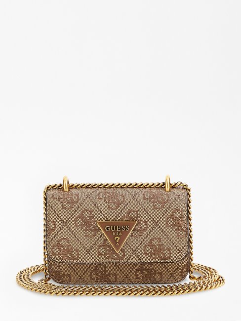 Guess Alexie 4g Logo Micro Sac à Bandoulière Beige
