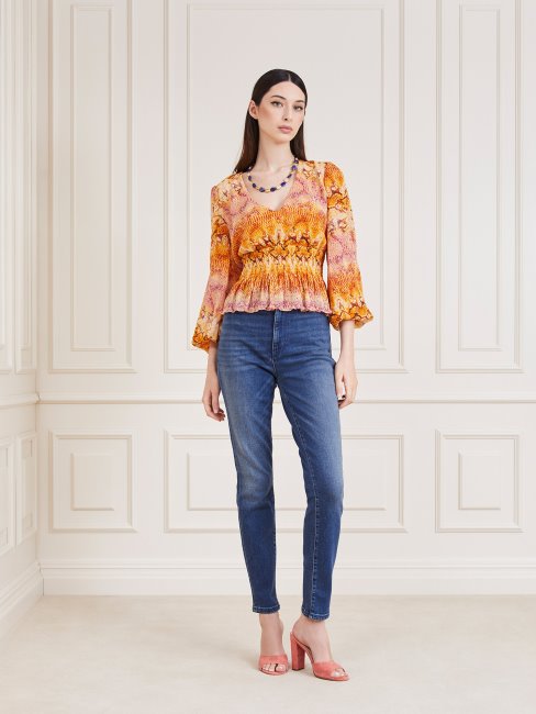 Marciano Haut Imprimé Sur L'ensemble Orange Guess