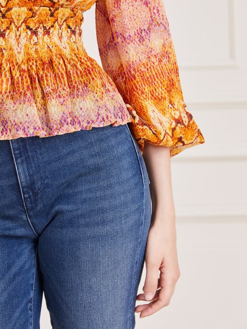 Marciano Haut Imprimé Sur L'ensemble Orange Guess