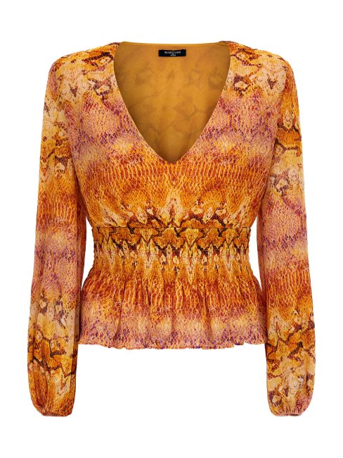 Marciano Haut Imprimé Sur L'ensemble Orange Guess