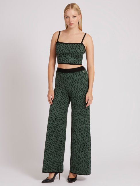 Pull Vert Pantalon Large Guess