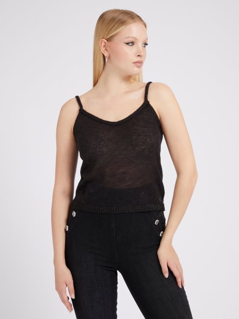 Top Pull En Fil Lurex Guess Noir