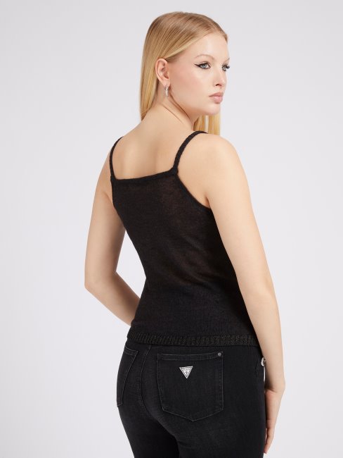 Top Pull En Fil Lurex Guess Noir