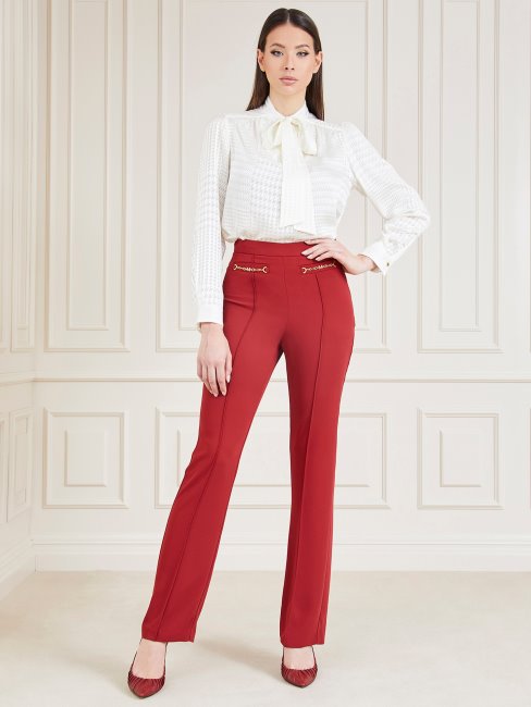 Guess Chemisier Marciano Blanc à Col Noué