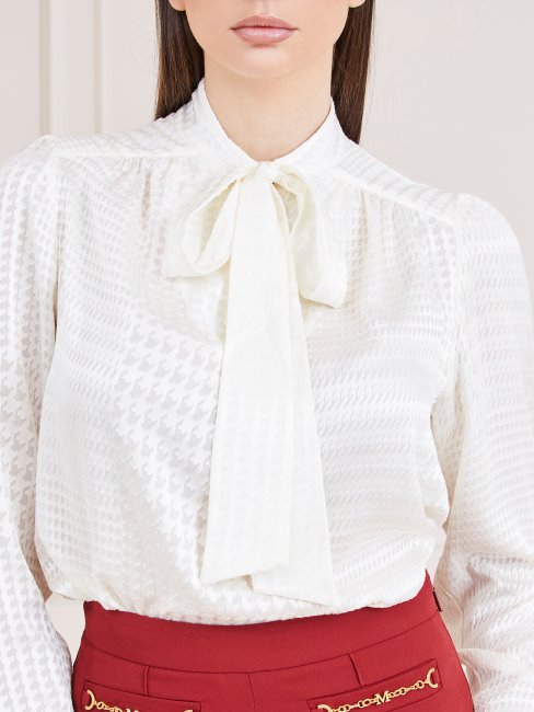 Guess Chemisier Marciano Blanc à Col Noué