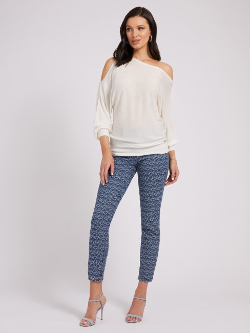 Pantalon En Jean Bleu Avec Logo Sur L'ensemble Guess