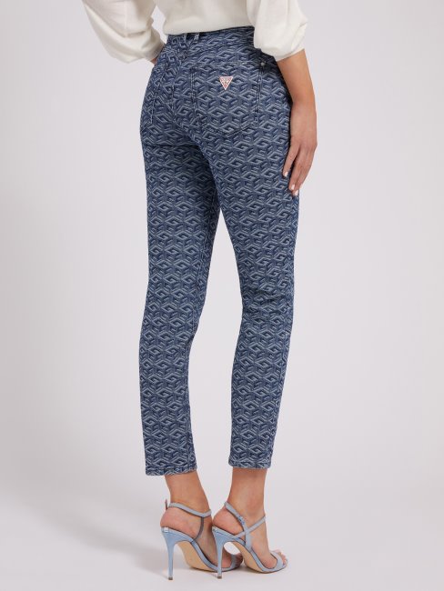 Pantalon En Jean Bleu Avec Logo Sur L'ensemble Guess