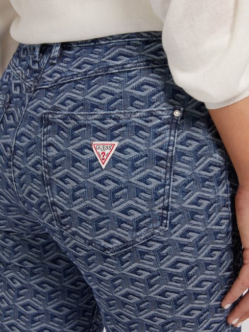 Pantalon En Jean Bleu Avec Logo Sur L'ensemble Guess