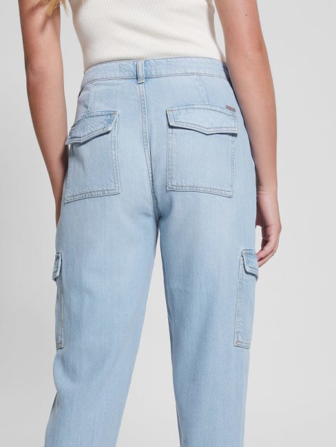 Guess Pantalon Denim Cargo Bleu