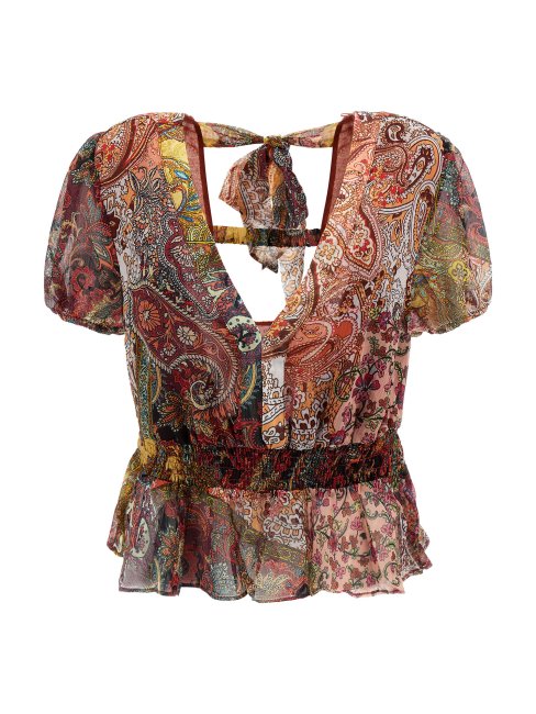 Guess Haut Imprimé Cachemire Rouge