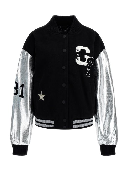 Bomber Effet Métal Noir Guess