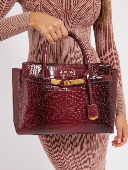 Sac à Main Imprimé Croco Enisa Rouge Guess