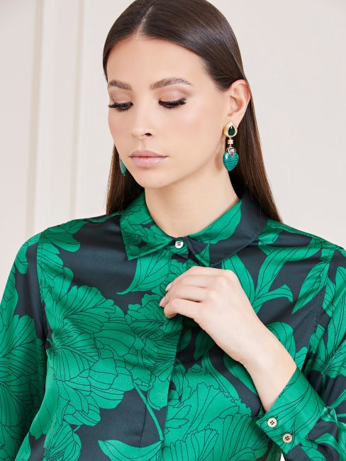 Chemise En Satin Marciano Guess Vert Multi