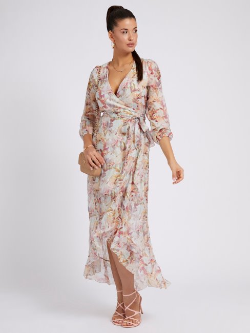 Robe Longue à Imprimé Fantaisie Florale