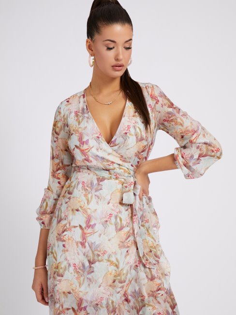 Robe Longue à Imprimé Fantaisie Florale