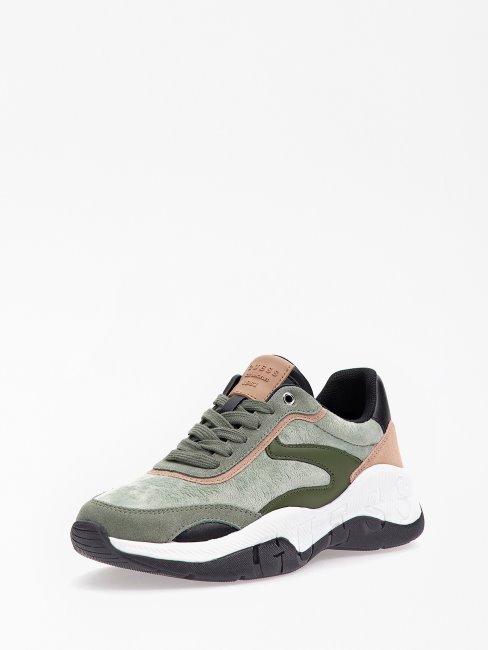 Chaussures De Course à Empiècement En Daim Kinlee Beige Guess