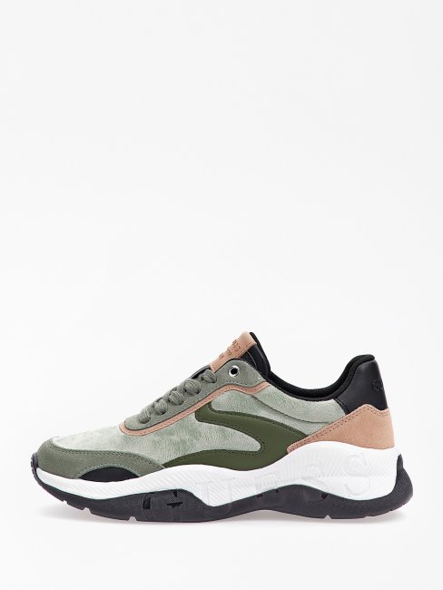 Chaussures De Course à Empiècement En Daim Kinlee Beige Guess