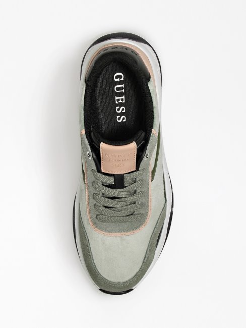 Chaussures De Course à Empiècement En Daim Kinlee Beige Guess