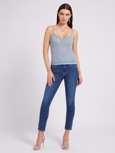 Pull Guess Bleu Clair En Fil Lurex