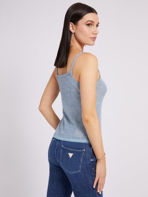 Pull Guess Bleu Clair En Fil Lurex