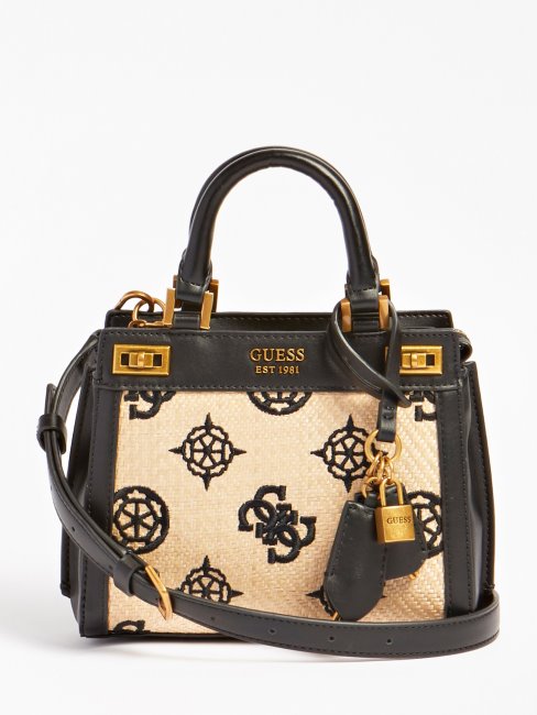 Katey 4g Peony Logo Mini Sac à Main Noir Multi Guess